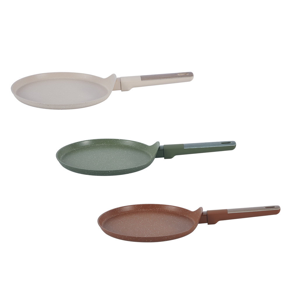 Сковорода литая блинная тм SATOSHI Сенса, d24см, антипригарное покрытие мрамор, индукция, 3 цвета, арт.№ 846-792