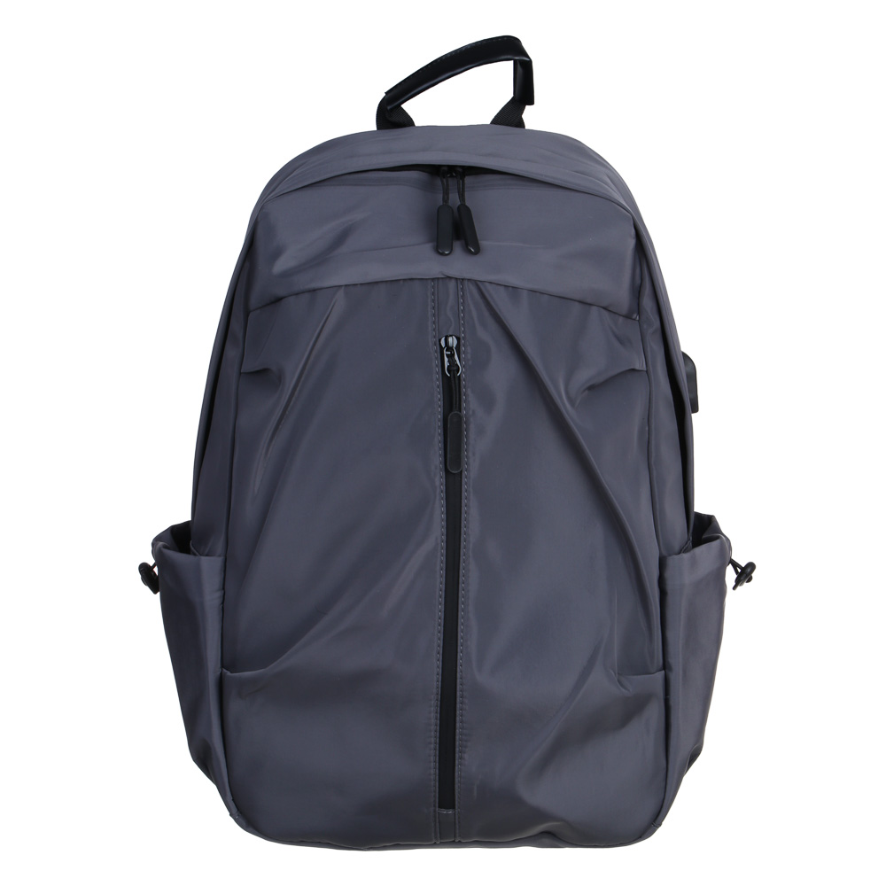 Рюкзак универсальный 45x30x15см, 1 отд., 3 карм., вертикальн.молния, USB, водоотталк.нейлон, серый, арт.№ 254-768