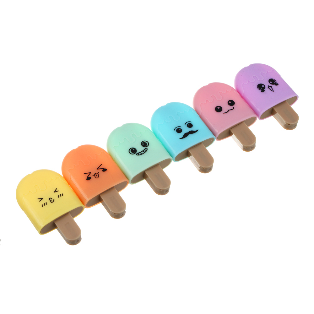 Маркер-выделитель в форме мороженого, 6 цветов, арт.№ 613-108