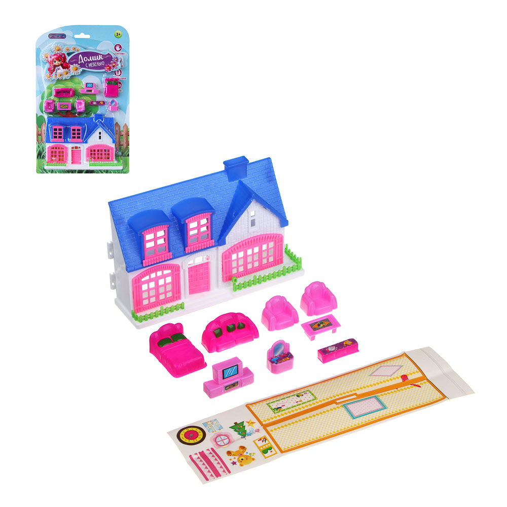 ИГРОЛЕНД Домик с мебелью, PP, 19х4х24,9 см, 2 дизайна, арт.№ 278-116