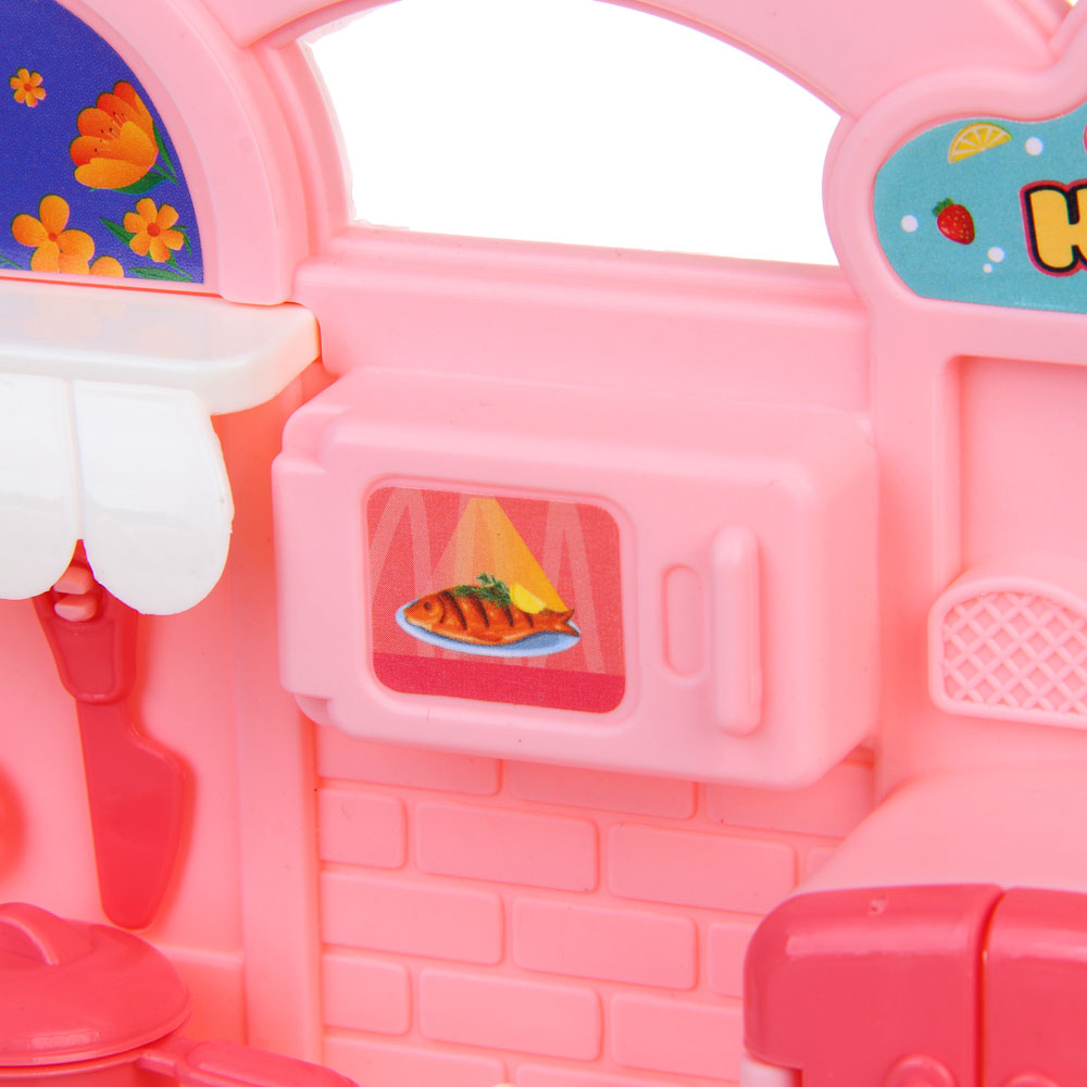 ИГРОЛЕНД Мебель для кукол, кухня с акс., PP, ABS, 21х4,5х16,5 см, арт.№ 278-117