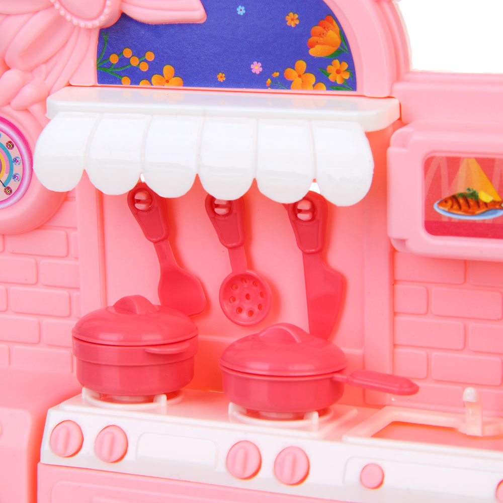 ИГРОЛЕНД Мебель для кукол, кухня с акс., PP, ABS, 21х4,5х16,5 см, арт.№ 278-117