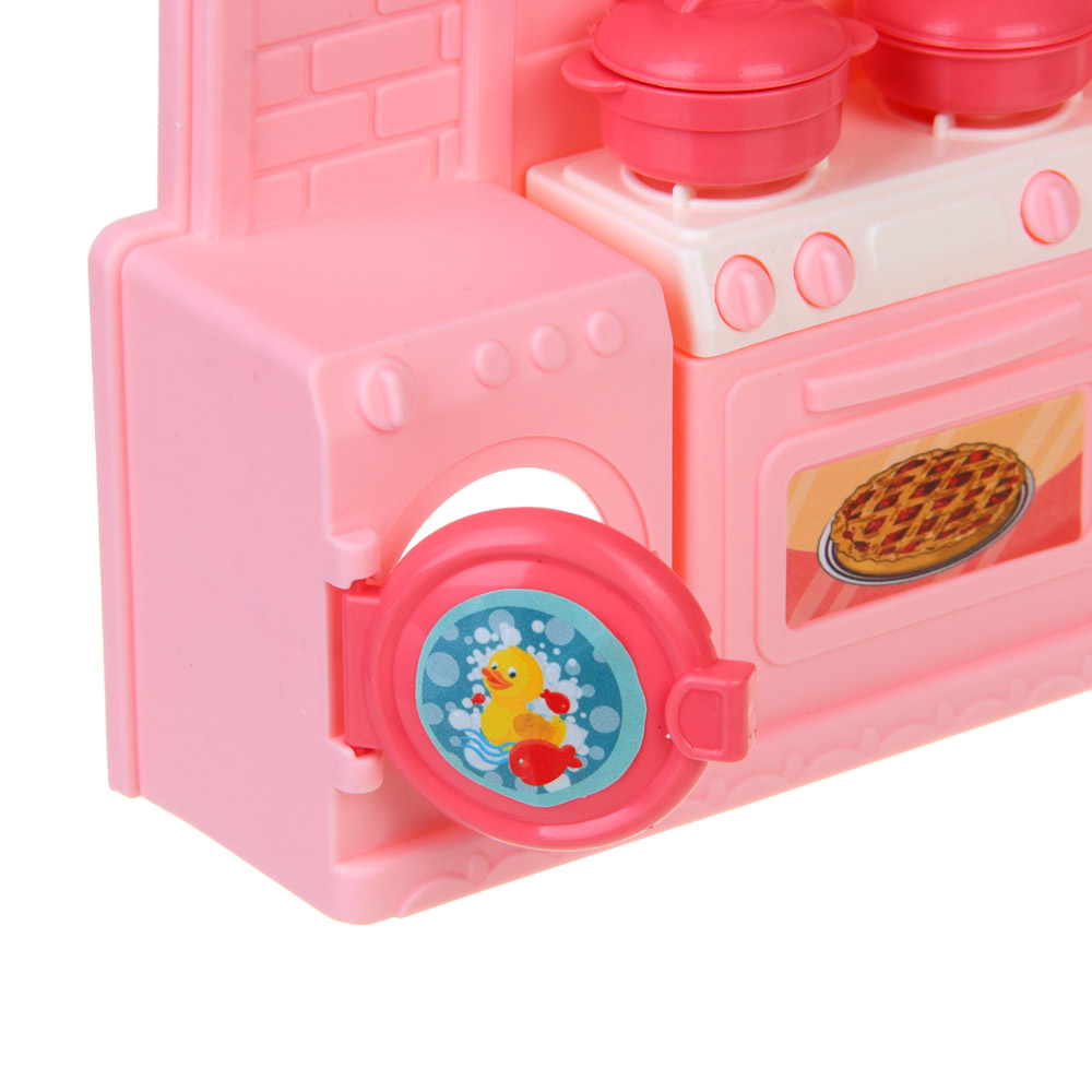 ИГРОЛЕНД Мебель для кукол, кухня с акс., PP, ABS, 21х4,5х16,5 см, арт.№ 278-117