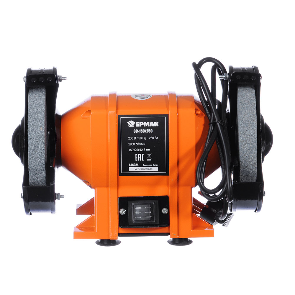 ЕРМАК Станок заточной электр. ЗС-150/250, 250Вт, 150x20x12.7мм, 2950 об/мин, арт.№ 646-024