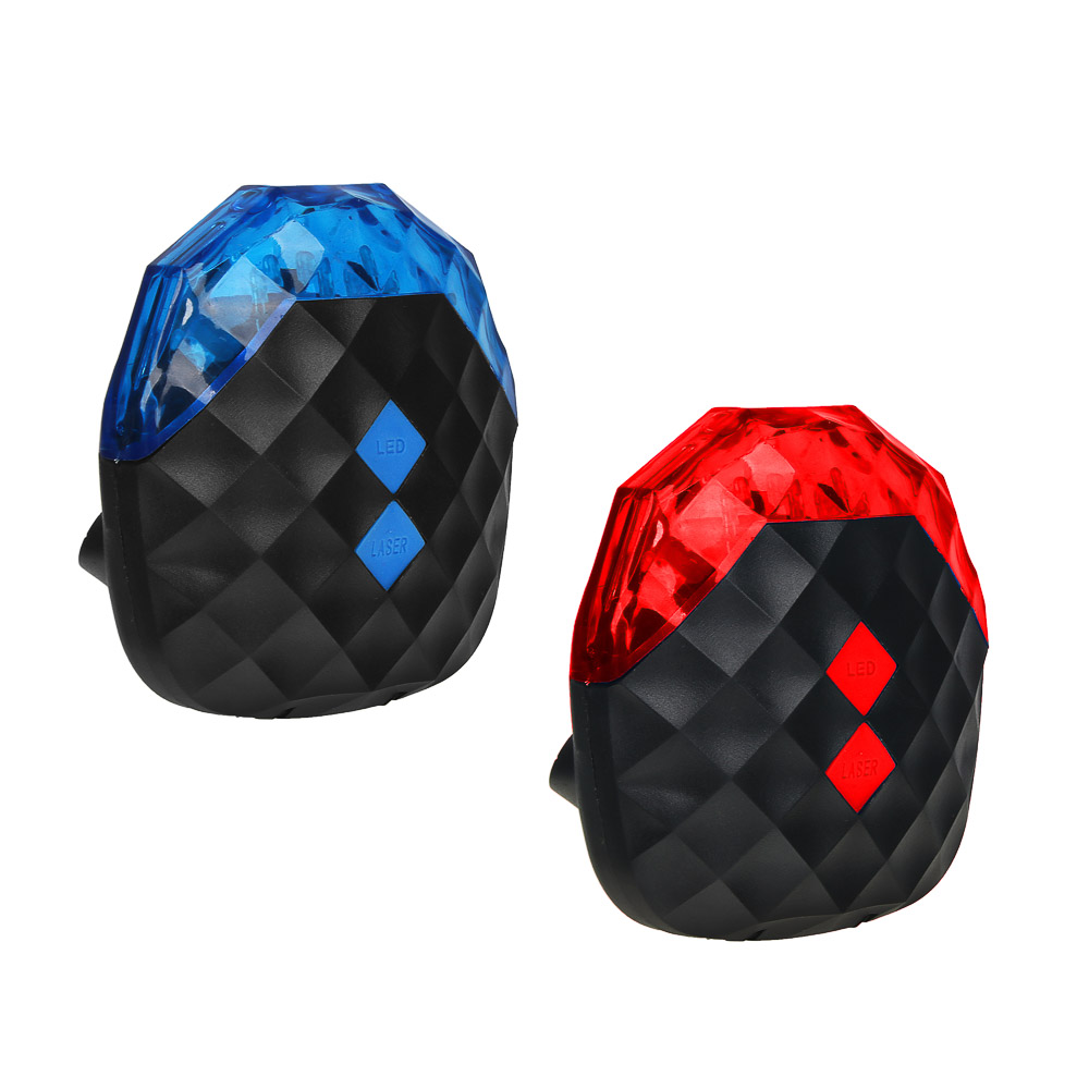 SILAPRO Фонарь велосипедный 8х8см, 5LED, 7 реж., 2хААА; 2 диода 2 реж., пластик, арт.№ 195-105