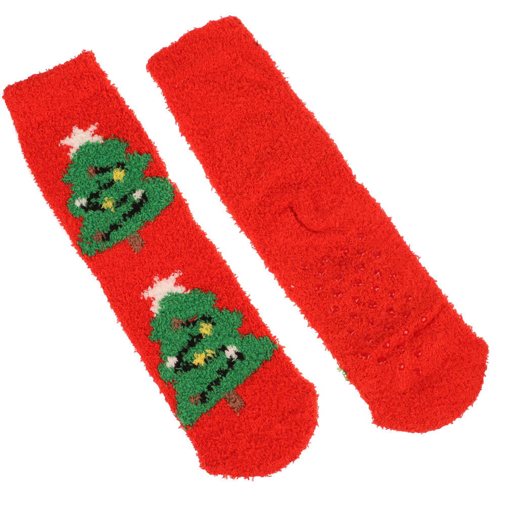 GALANTE Носки-антизаносы новогодние высокие, р.23-25, 100% полиэстер, разноцветные, арт.№ 019-322
