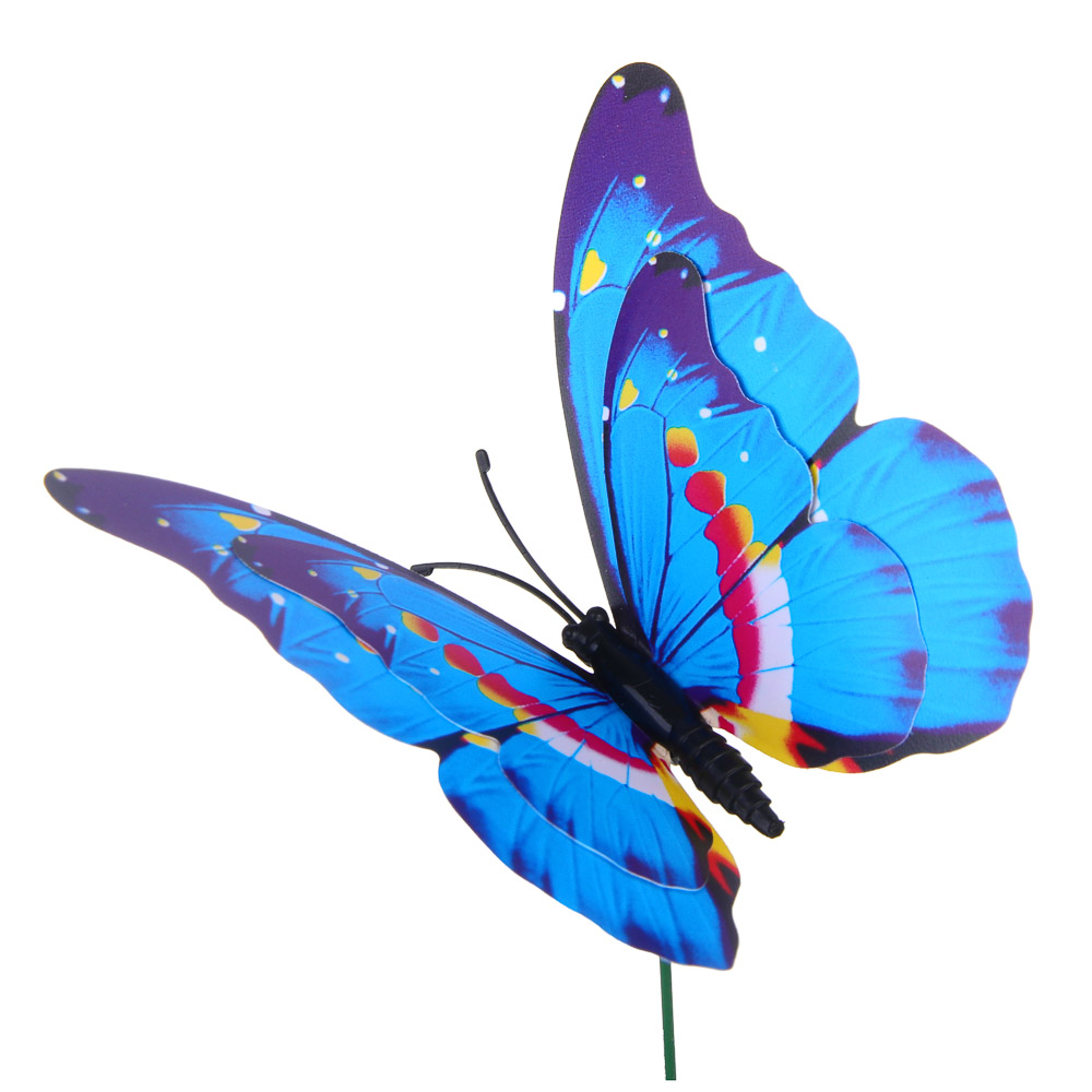Фигурка на стержне "Бабочка" тм INBLOOM, 7х10х25см, ПВХ, металл, арт.№ 153-075