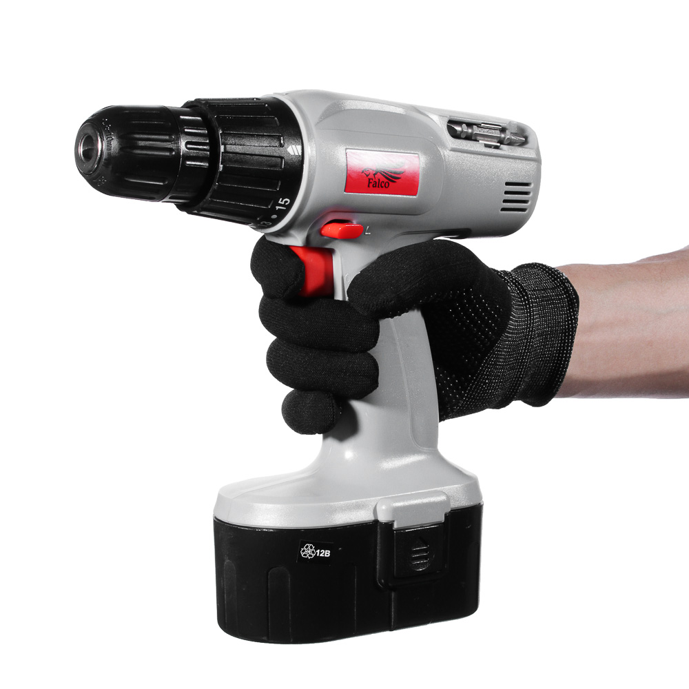 FALCO Дрель-шуруповерт аккумуляторная CD 12-1 /Ni-Cd/12V/1,2 А*ч/0-550об/мин /9Н*м /1аккум /коробка., арт.№ 646-254