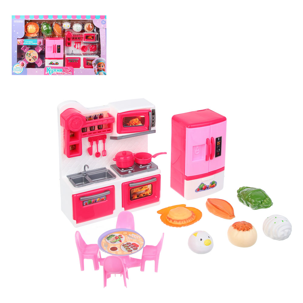 ИГРОЛЕНД Игровой набор Кухня с продуктами, PP, ABS, 41х7,3х23,6 см, арт.№ 294-220