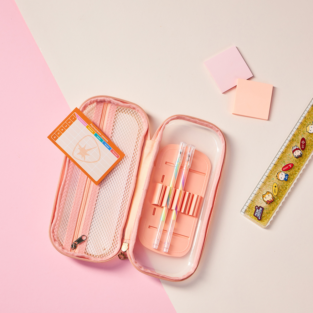 Пенал школьный каркасный 22х10х4,5 см, 1 отделение, откидная ланка, блестки в геле, "Заря джуниор" BY Русские Супергерои, арт.№ 583-005