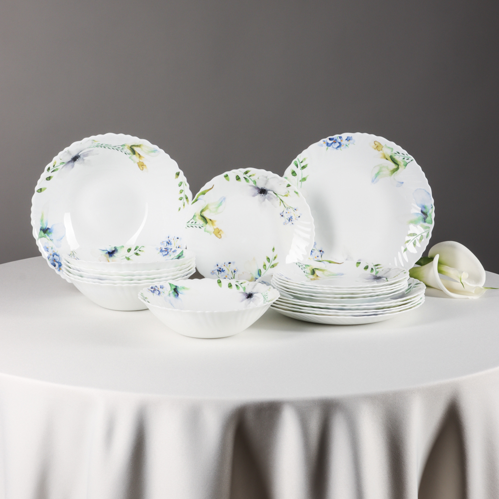 MILLIMI Шабер Набор столовой посуды 19 пр., опаловое стекло, арт.№ 818-865