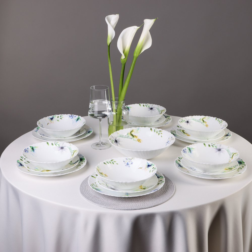 MILLIMI Шабер Набор столовой посуды 19 пр., опаловое стекло, арт.№ 818-865