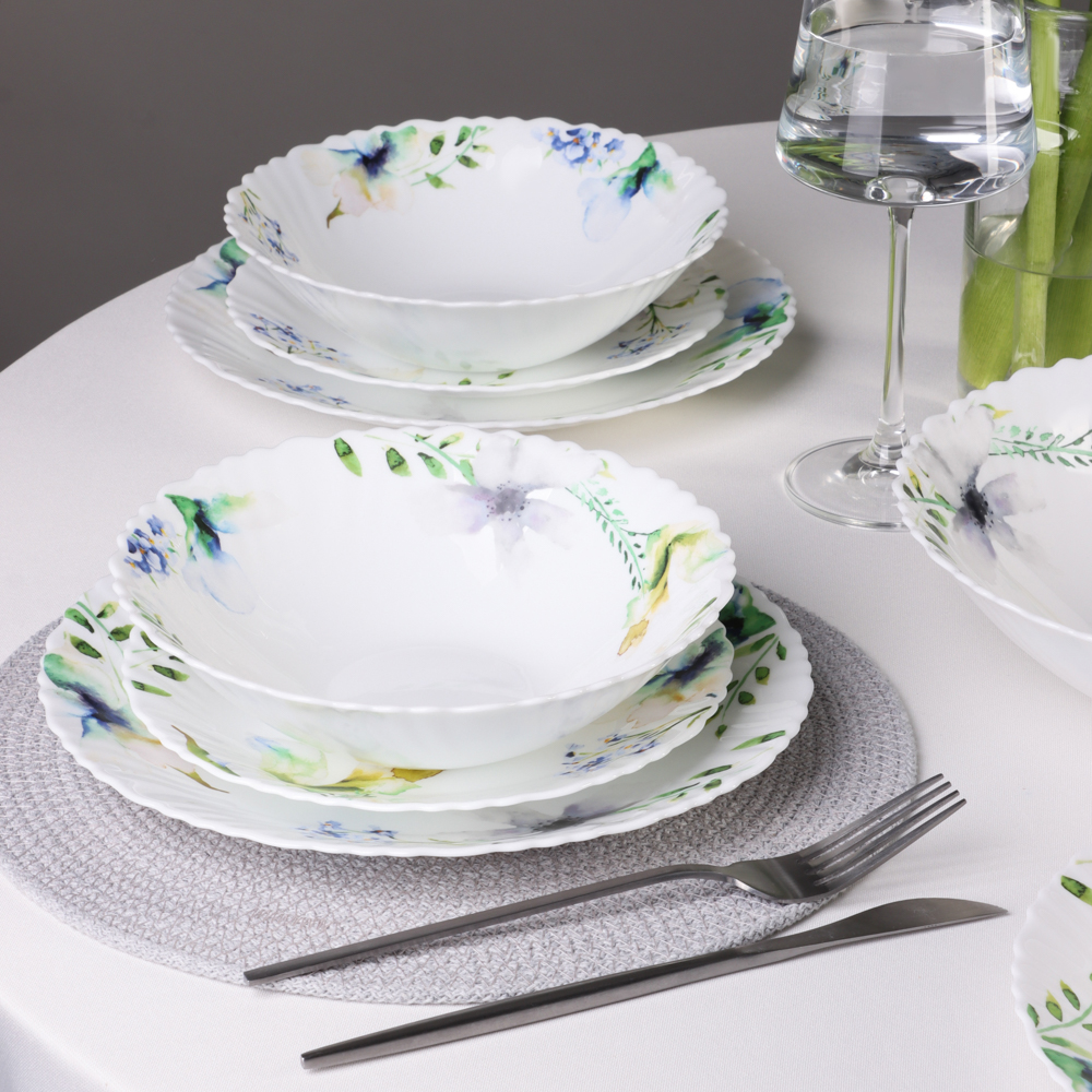 MILLIMI Шабер Набор столовой посуды 19 пр., опаловое стекло, арт.№ 818-865