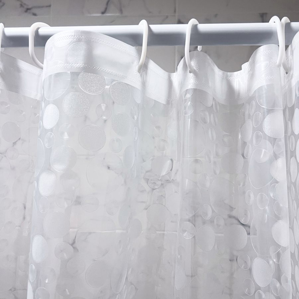 Штора для ванной 3D геометрия 180х180см (12 колец), ПЕВА, пузыри, арт.№ 461-677