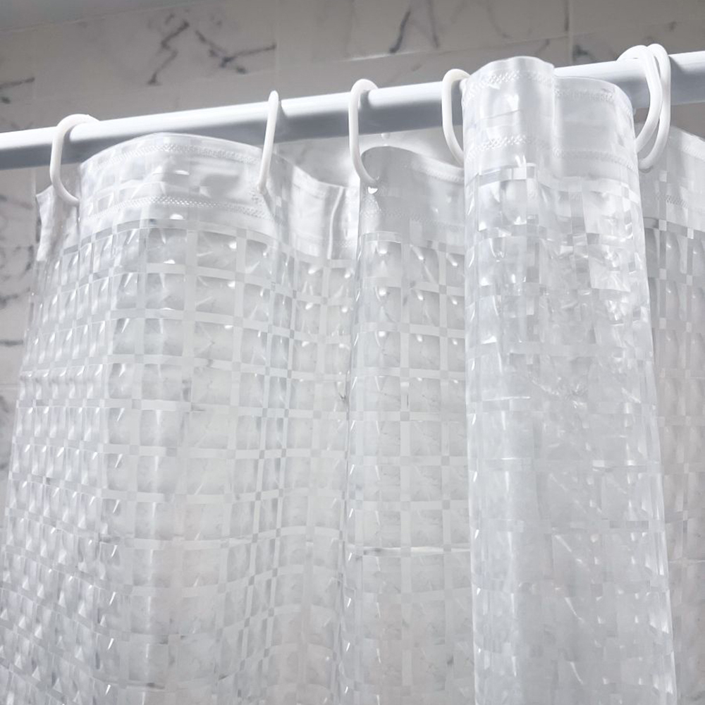 Штора для ванной 3D геометрия 180х180см (12 колец), ПЕВА, арт.№ 461-678