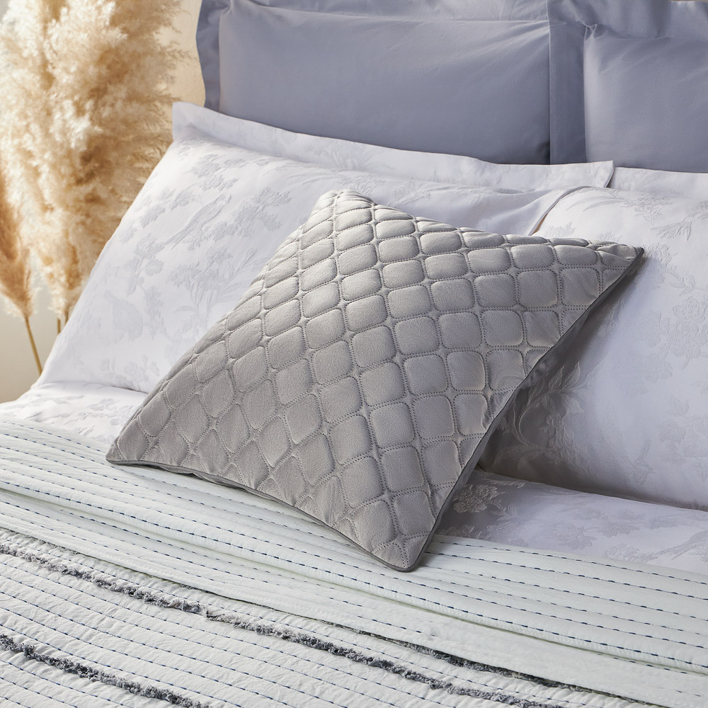 BY COLLECTION Чехол для подушки с кантом, 50х50см, 100% полиэстер, серый, арт.№ 497-076