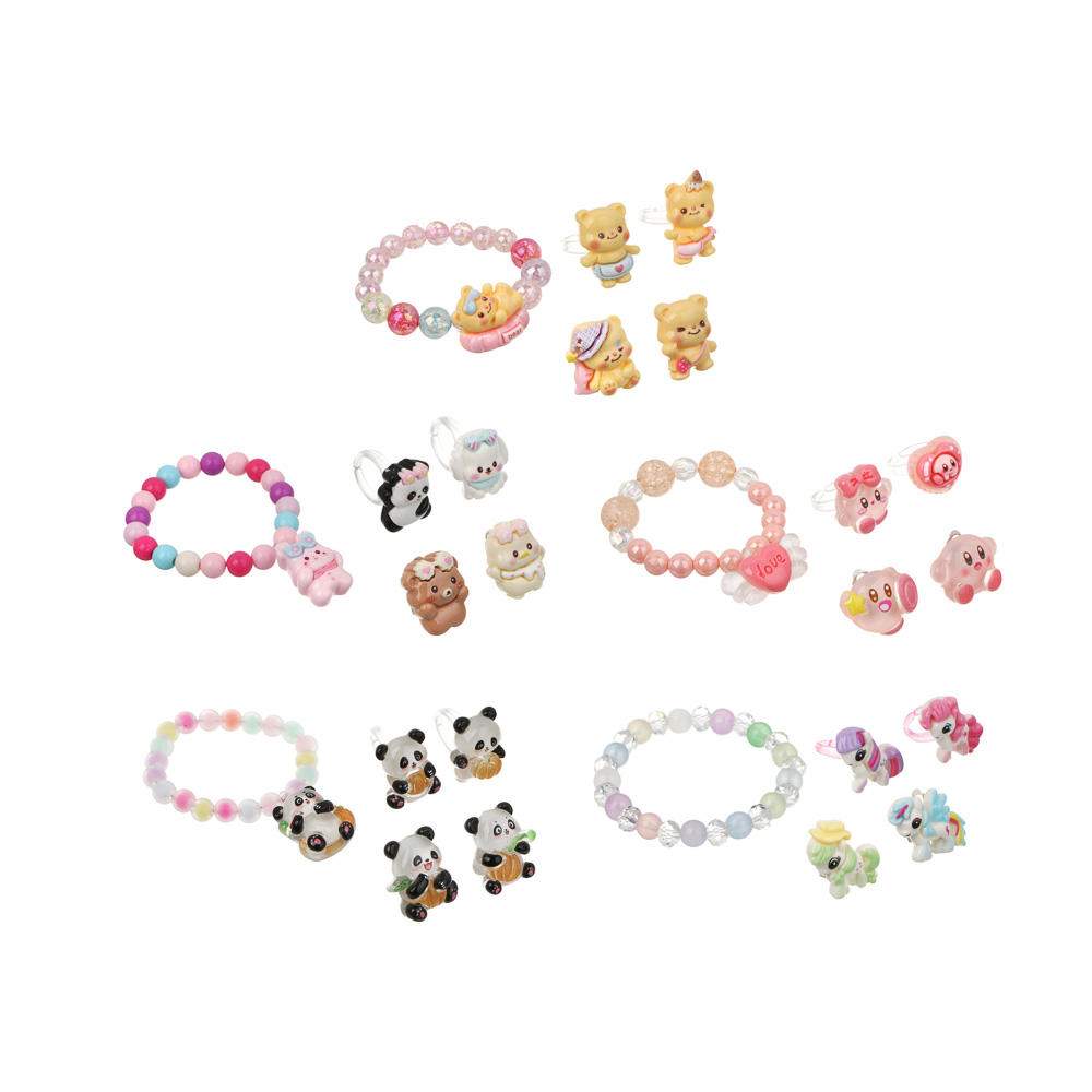 Набор бижутерии в боксе "Красотуся", браслет, кольцо, клипсы, ABS, металл, тм ИГРОЛЕНД, арт.№ 025-059