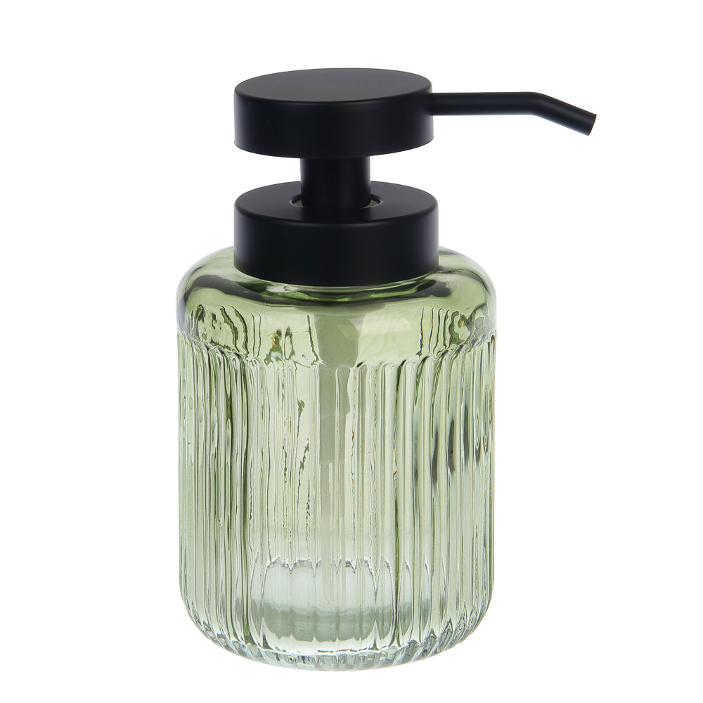 Диспенсер для жидкого мыла тм VETTA Ингрид, 320мл, стекло, зеленый, 8x8x14,5см, арт.№ 463-607