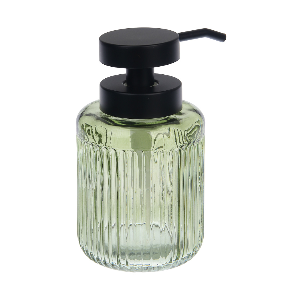 Диспенсер для жидкого мыла тм VETTA Ингрид, 320мл, стекло, зеленый, 8x8x14,5см, арт.№ 463-607