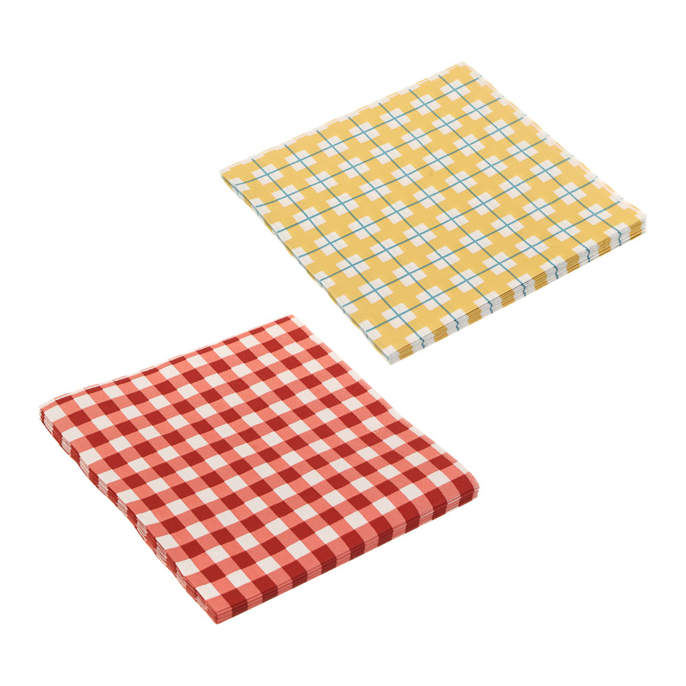 Набор салфеток бумажных "Клетка" тм Fntastic, 33х33 см, 12 шт, 2 вида, арт.№ 530-490