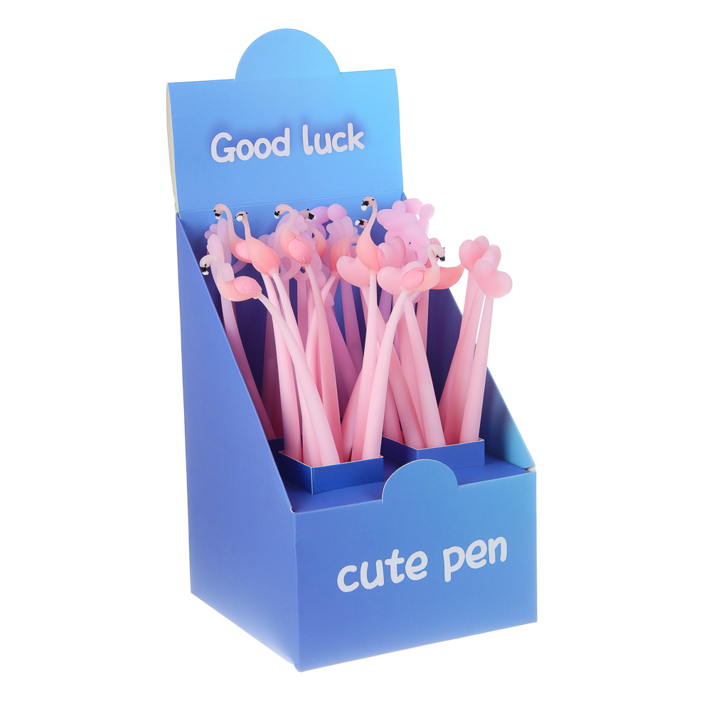 Ручка шариковая синяя, "Нежные истории", гибкий корпус, 4 дизайна, шоу-бокс, арт.№ 591-277