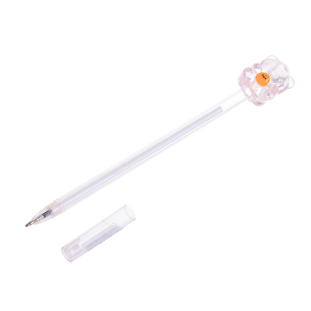 Ручка шариковая синяя, с наконечником в форме акрилового мишки, 4 дизайна, шоу-бокс, арт.№ 591-278