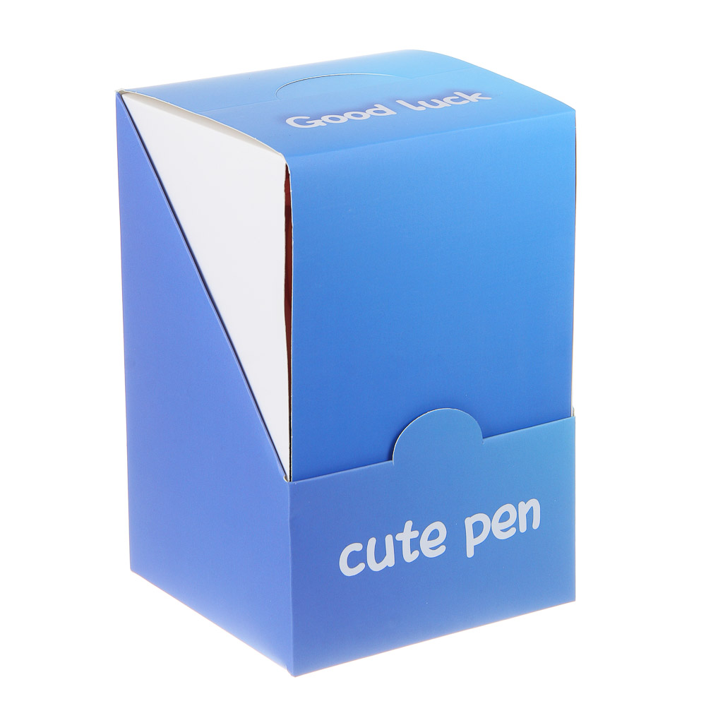 Ручка шариковая синяя, с наконечником в форме акрилового мишки, 4 дизайна, шоу-бокс, арт.№ 591-278