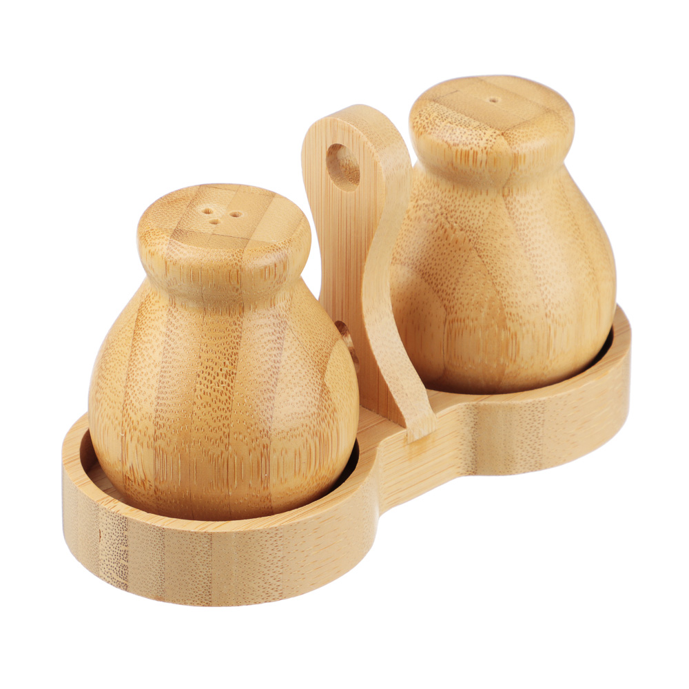 SATOSHI Набор для специй на подставке 3пр., бамбук, 15.8х7.3х9см, арт.№ 883-546