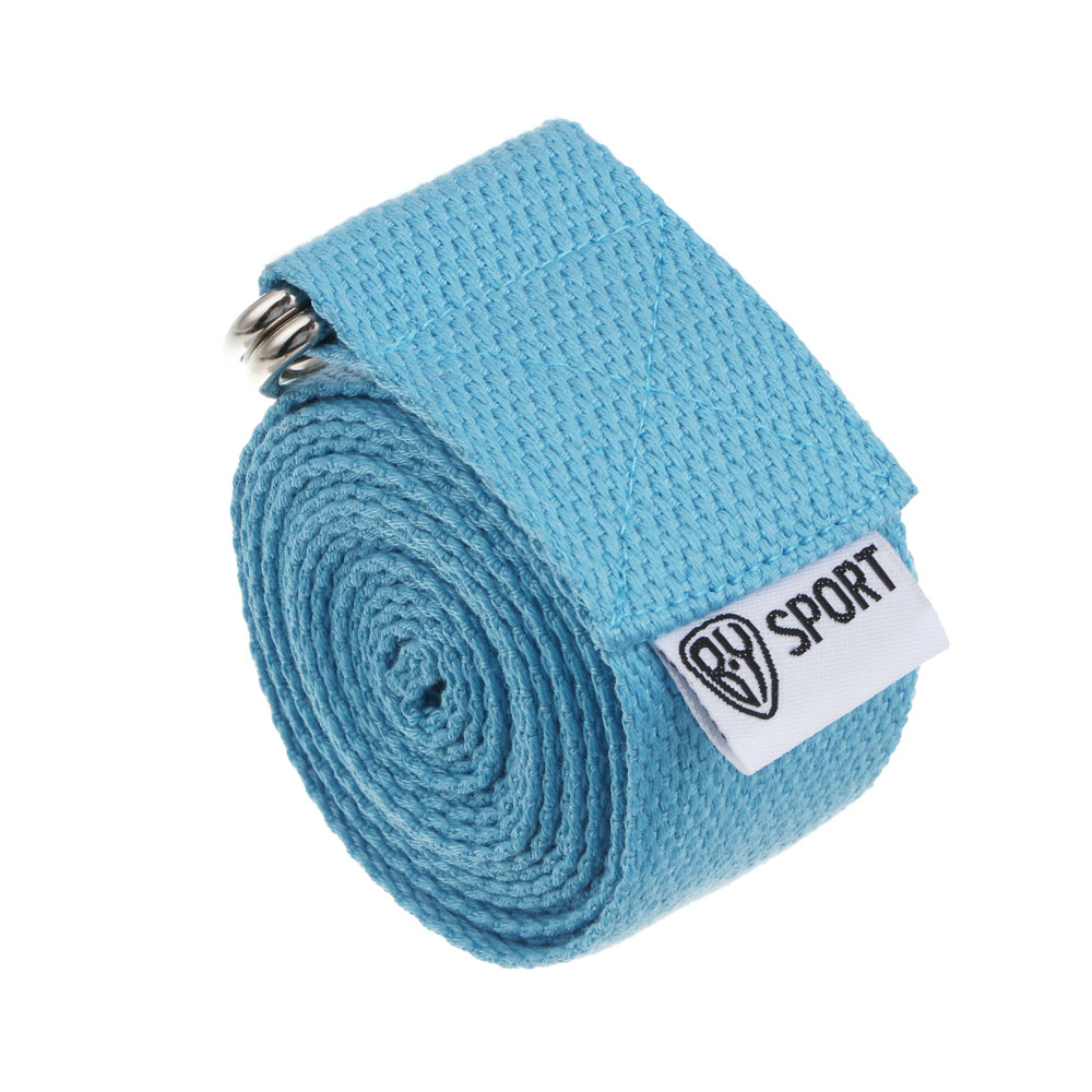 Ремень для йоги, растяжки и пилатеса с кольцами тм BY SPORT, 180x3,8см, хлопок, 5 цветов, арт.№ 093-036