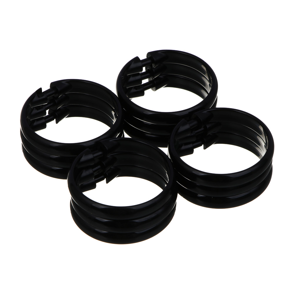 Кольца для шторы в ванную тм VETTA, 12шт, d 4,5 см, пластик, цвет черный, арт.№ 463-473