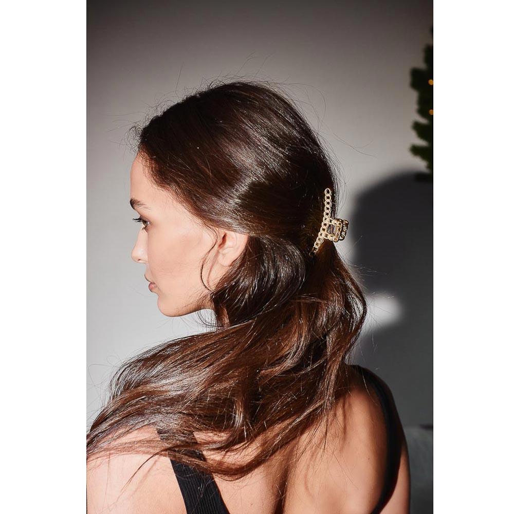 BERIOTTI Набор аксессуаров для волос 4пр: заколки 5-7см, краб 7,5см, биж.сплав, пластик, 4 дизайна, арт.№ 316-367