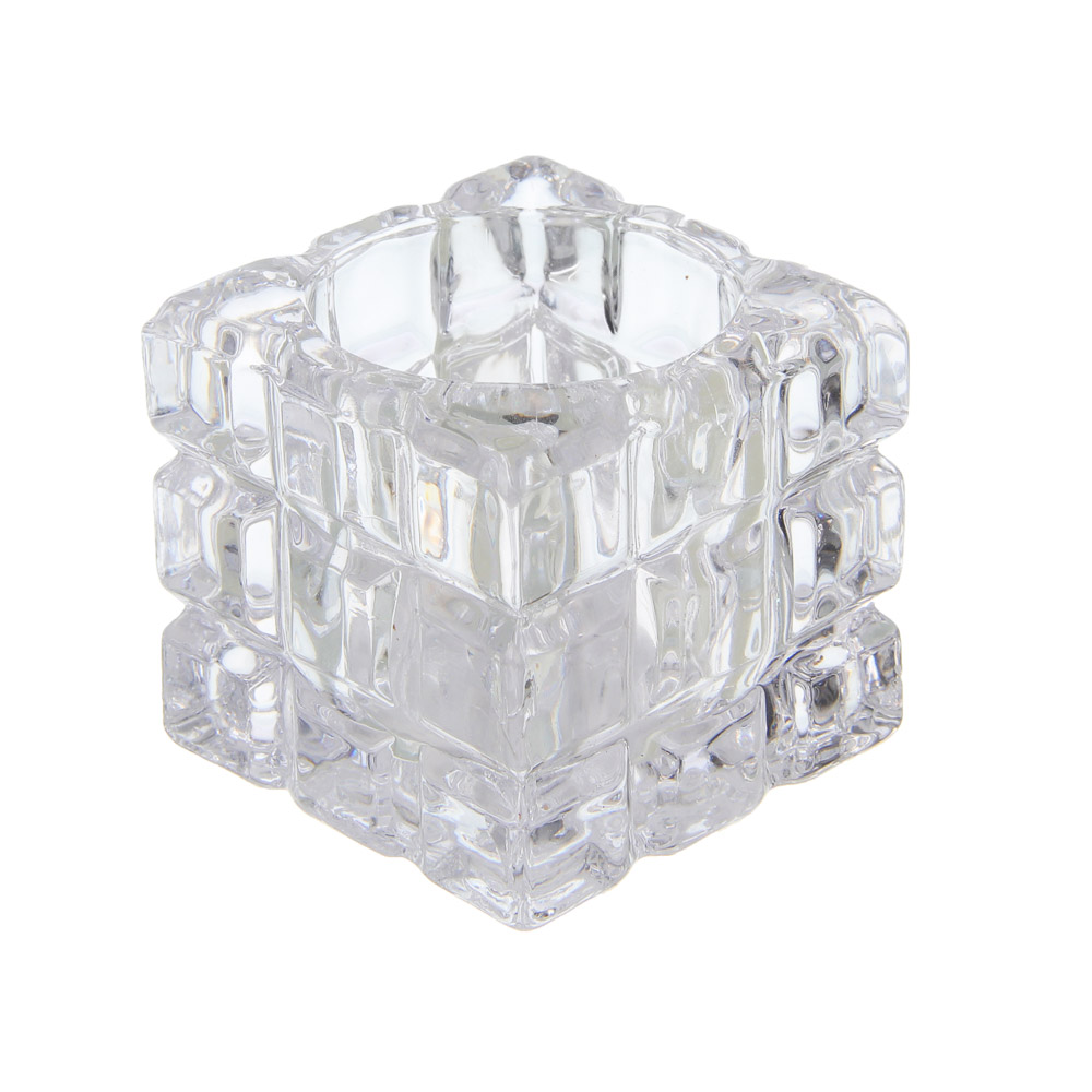 Подсвечник тм LADECOR "Кубик" стеклянный, 5x5x4,5 см, арт.№ 477-254