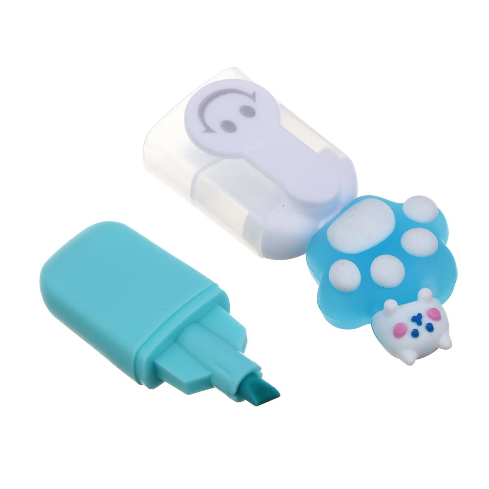 Маркер-выделитель, колпачок в форме котика на лапке, 6 цветов, арт.№ 613-111