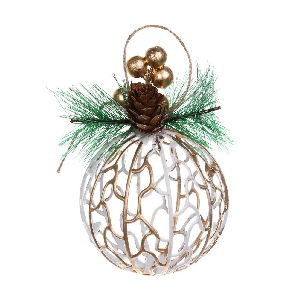 СНОУ БУМ Шар с декором, 9 см, пластик, 26-633, арт.№ 397-463