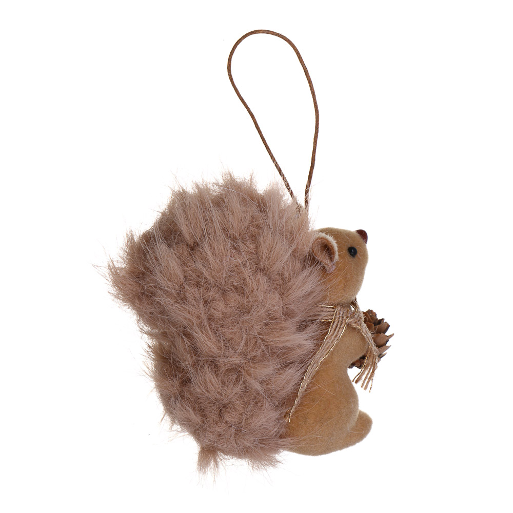 СНОУ БУМ Сувенир елочный Белка 10 см, полиэстер, коричневый, 3 вида, арт.№ 397-467