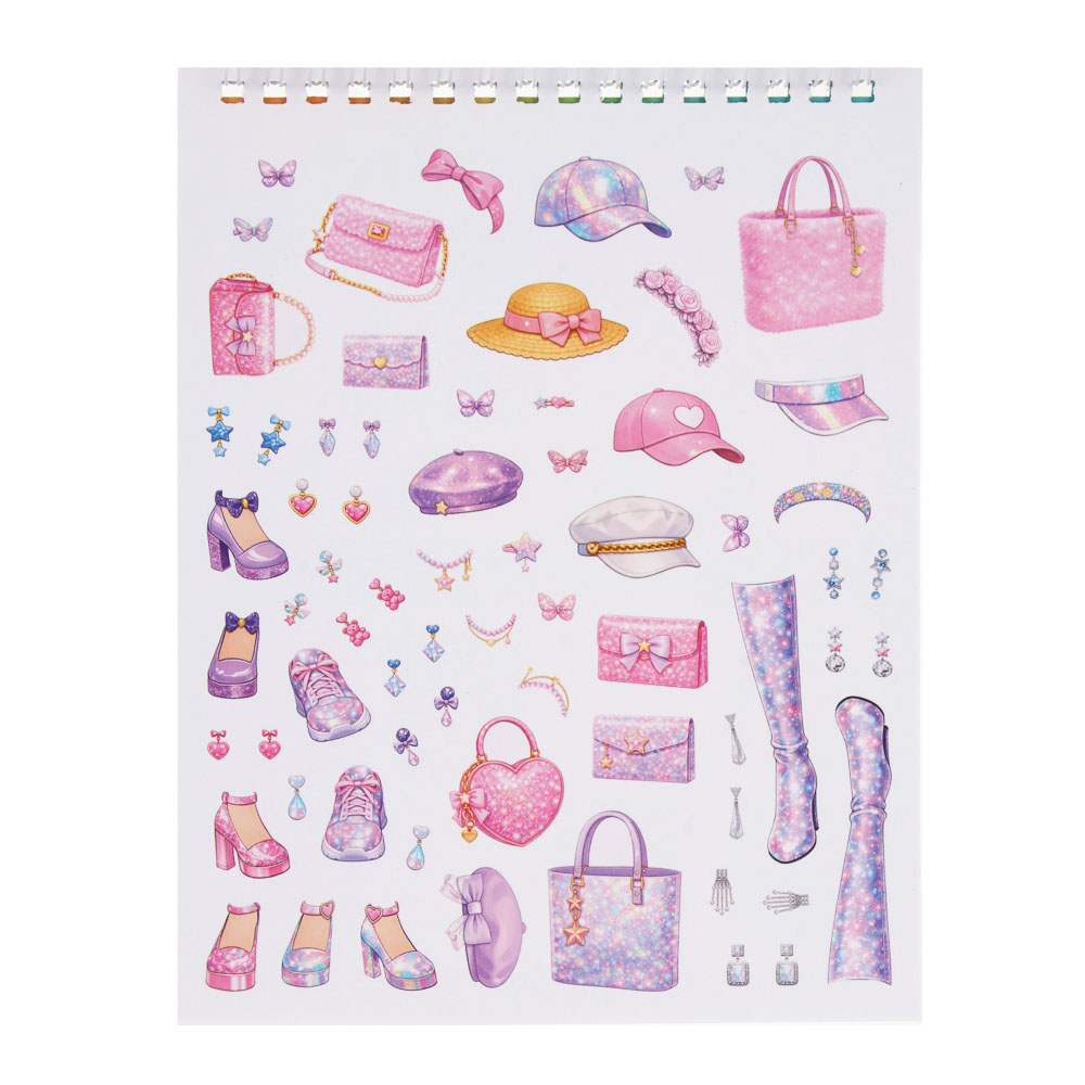 ХОББИХИТ Скетчбук для творчества с трафаретами, 20 л, картон, пластик, наклейки, 15х19х2см, арт.№ 284-242