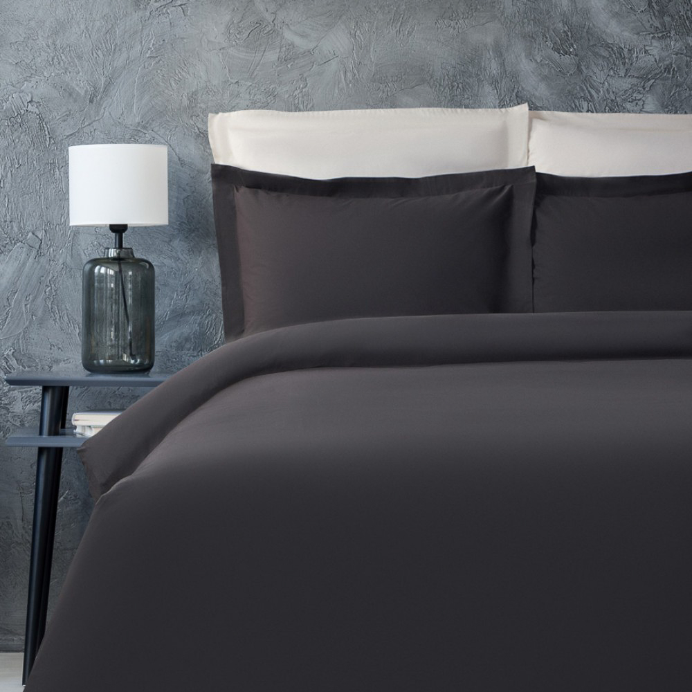 BY COLLECTION Пододеяльник 200х220см, 100% хлопок, графит, арт.№ 432-239