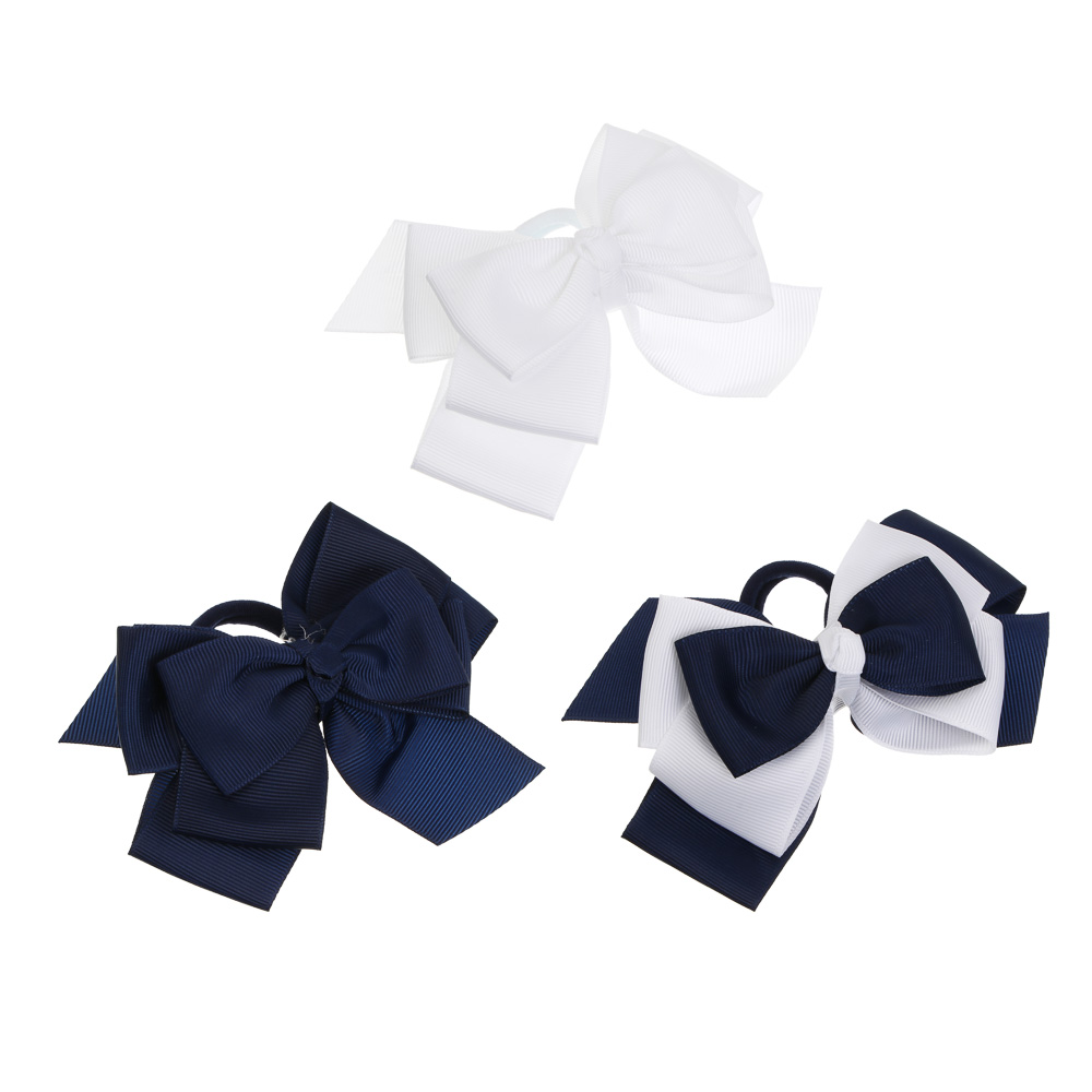 Бант двойной на резинке ЮНИLOOK 12 см, 3 цвета, текстиль, арт.№ 322-319