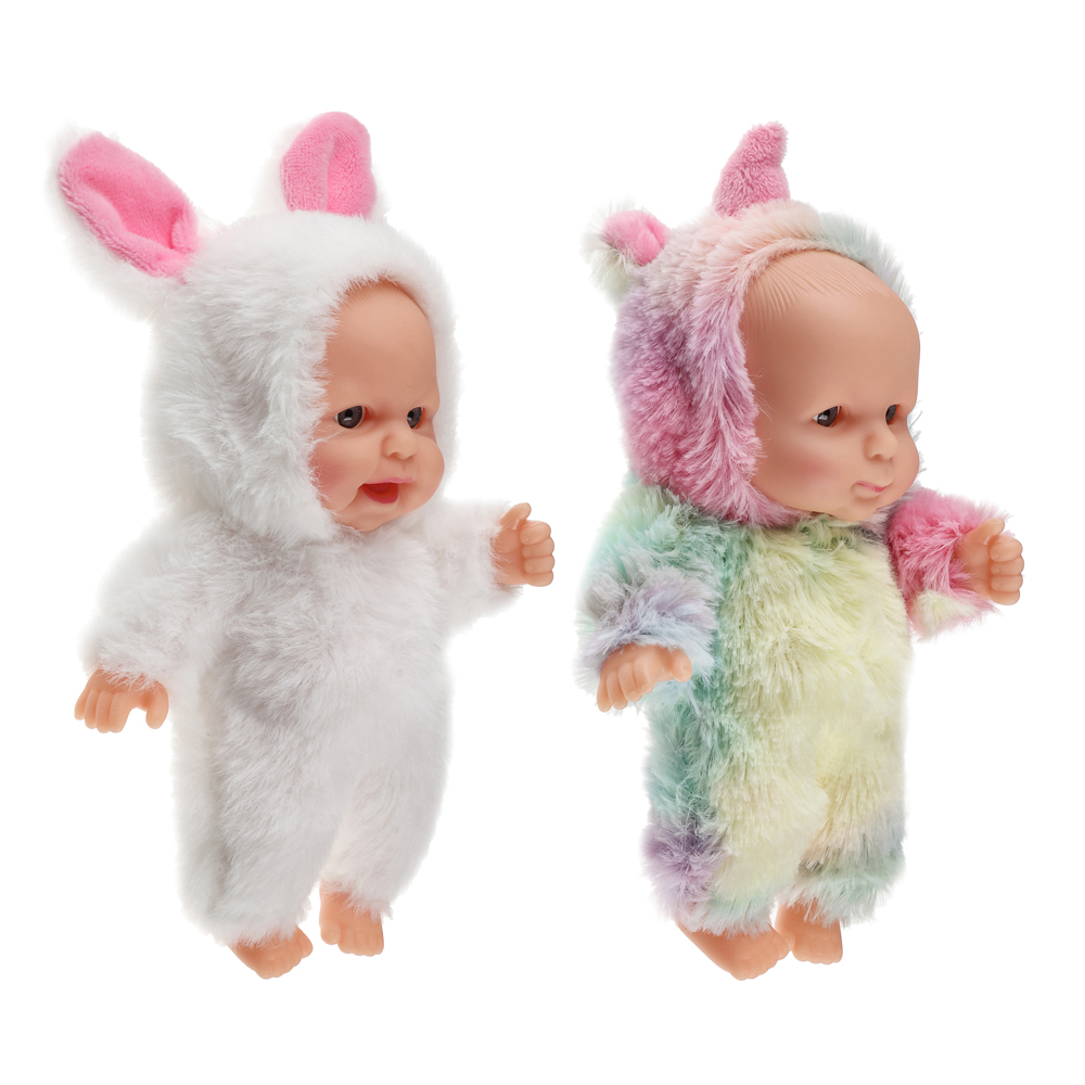 ИГРОЛЕНД Пупс в кигуруми 16 см, PVC, ABS, полиэстер, 14,2х6,5х19,3 см, 2 диз, арт.№ 436-160