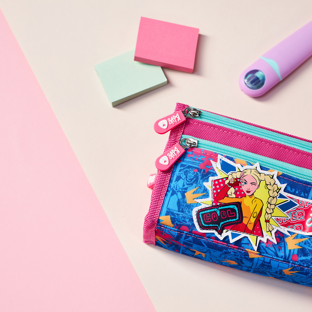 Пенал школьный прямоугольный 21,5х10х5 см, 1 отд., 2 карм., кошелек, откид.планка, "Заря Фешн" BY Русские Супергерои, арт.№ 583-007