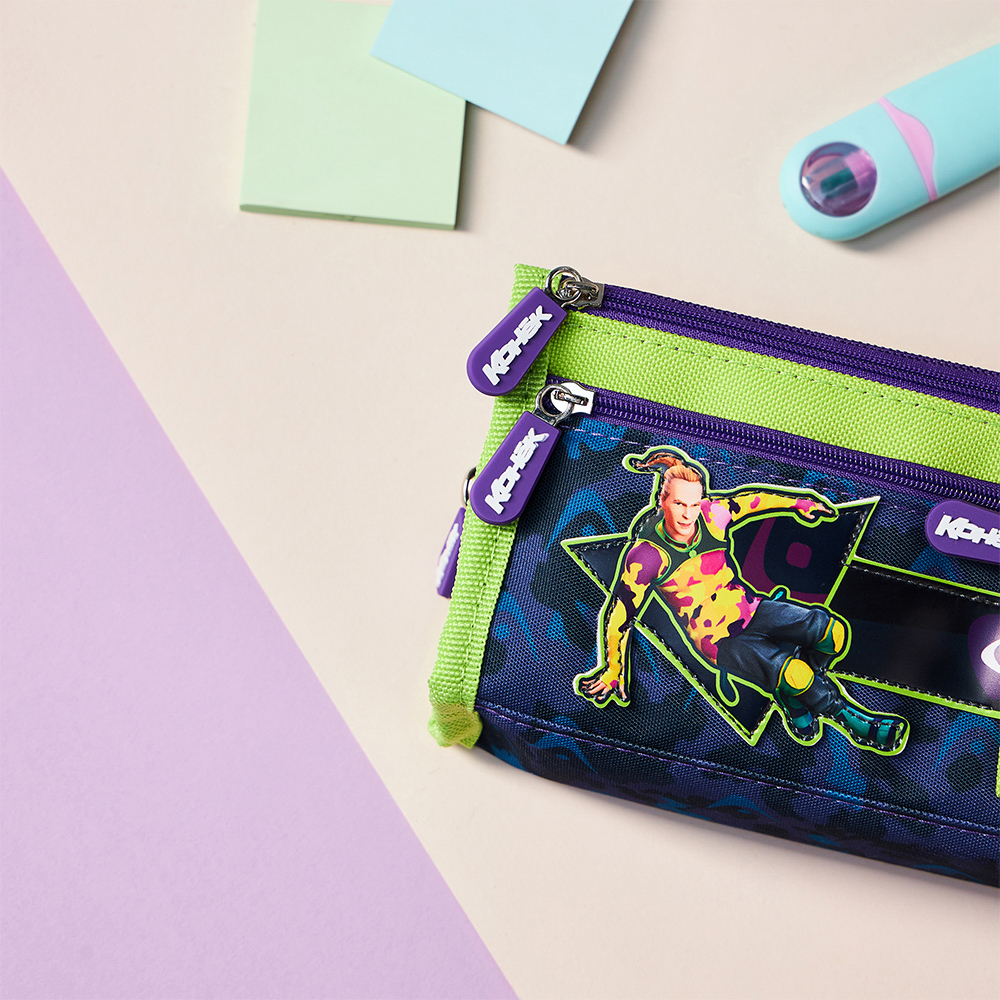 Пенал школьный прямоугольный 21,5х10х5 см, 1 отд., 2 карм., кошелек, откидная планка, "Конек" BY Русские Супергерои, арт.№ 583-008