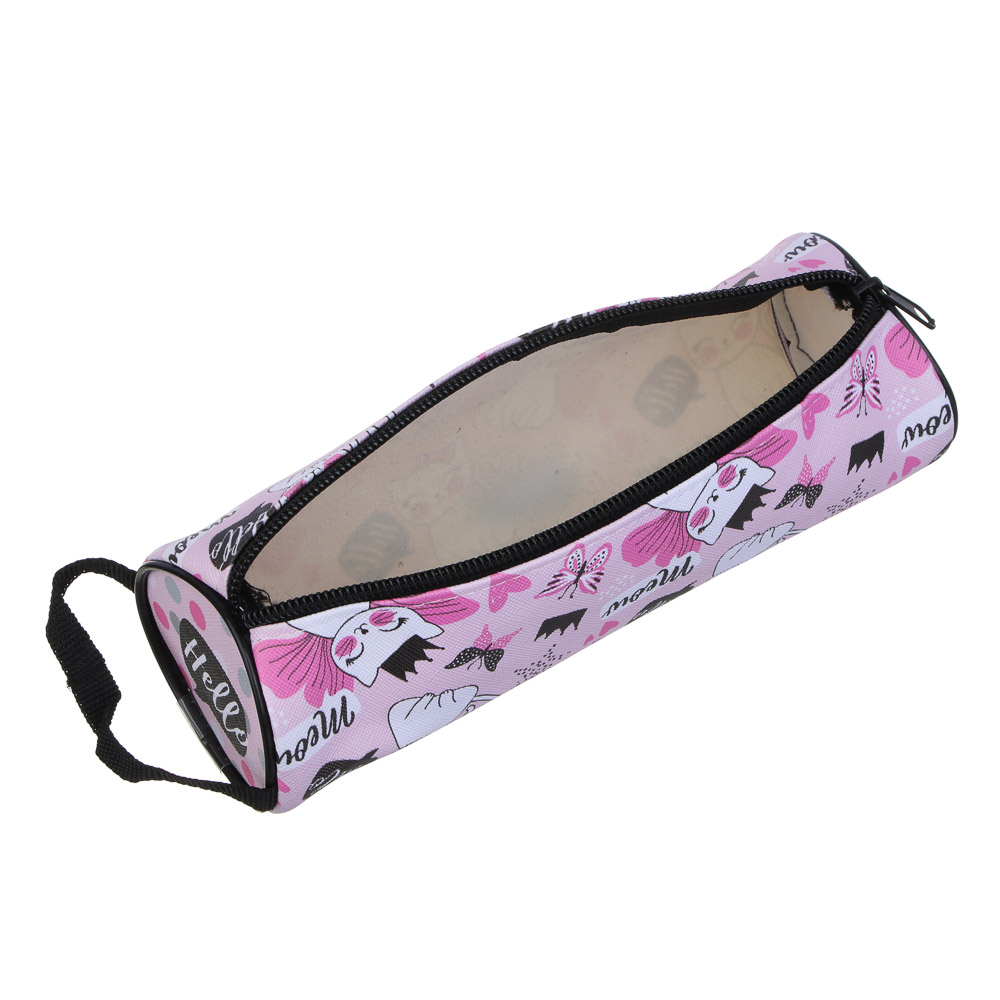 Котик с Крыльями Пенал мягкий круглый, 21,5х8х8см, ПВХ, с ручкой, с антисминаемым вкладышем, арт.№ 238-005