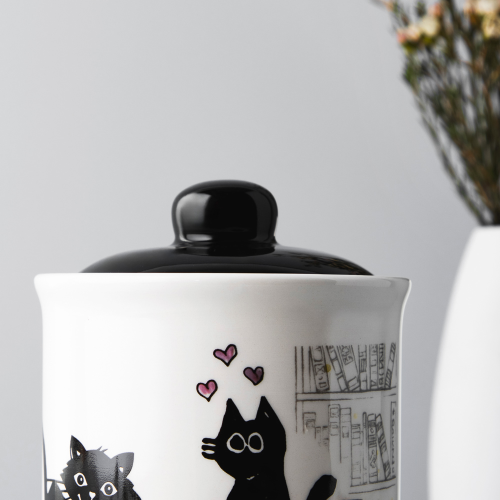 MILLIMI Котейка Банка для хранения, 550мл, 10х13см, керамика, арт.№ 824-109