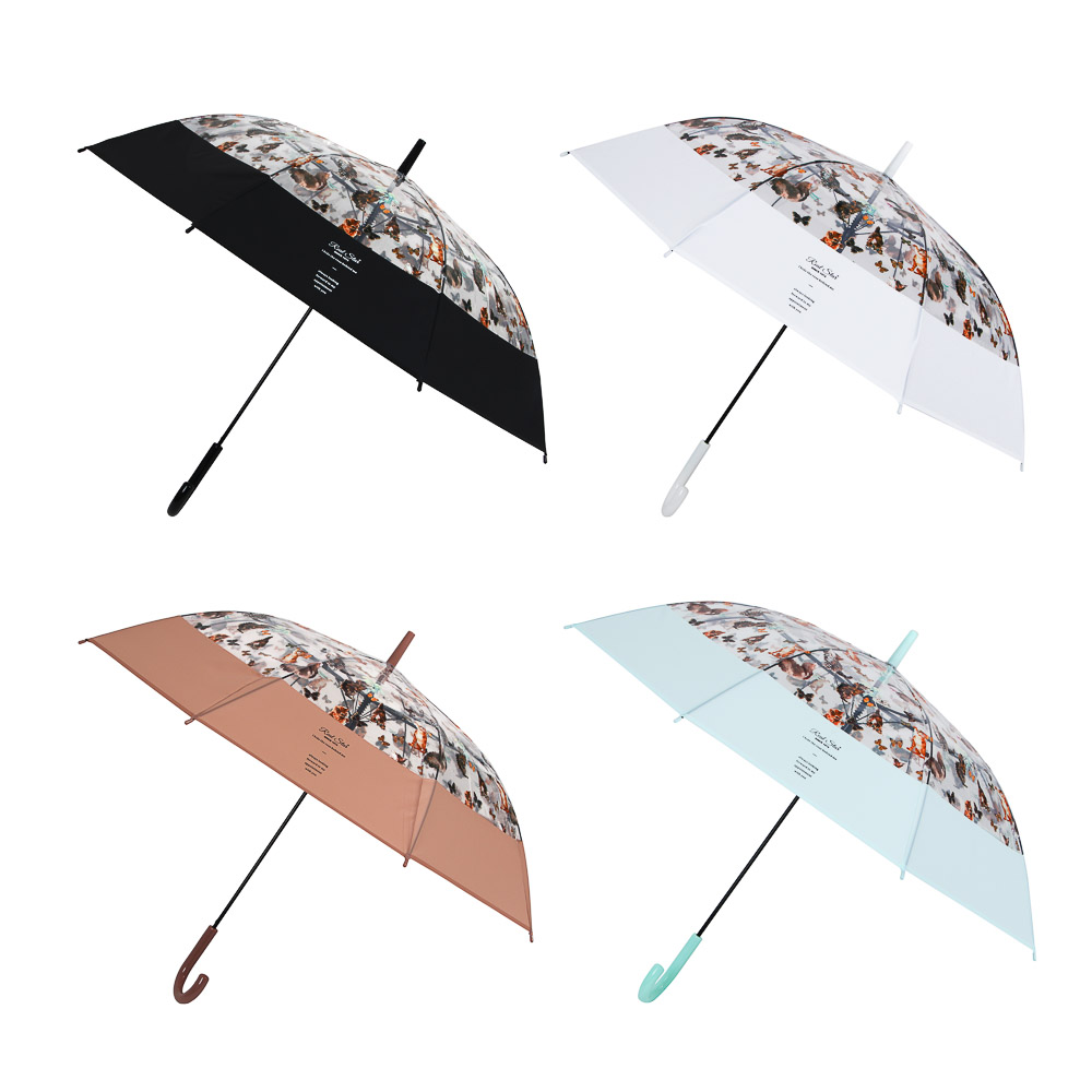 Зонт-трость, металл, пластик, ПВХ, d100см, 8 спиц, 4 цвета, арт.№ 302-402