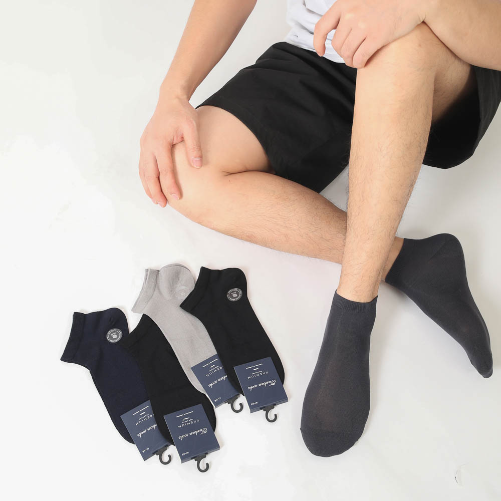 Носки мужские короткие бесшовные, тм TURKAN, р. 41-46, 65% модал,25% хл,8% п/а,2% эл, цвета в ас-те, арт.№ 019-712