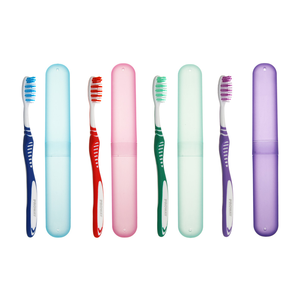 Зубная щетка тм PROWAY средней жесткости, с футляром, 1шт, арт.№ 982-044