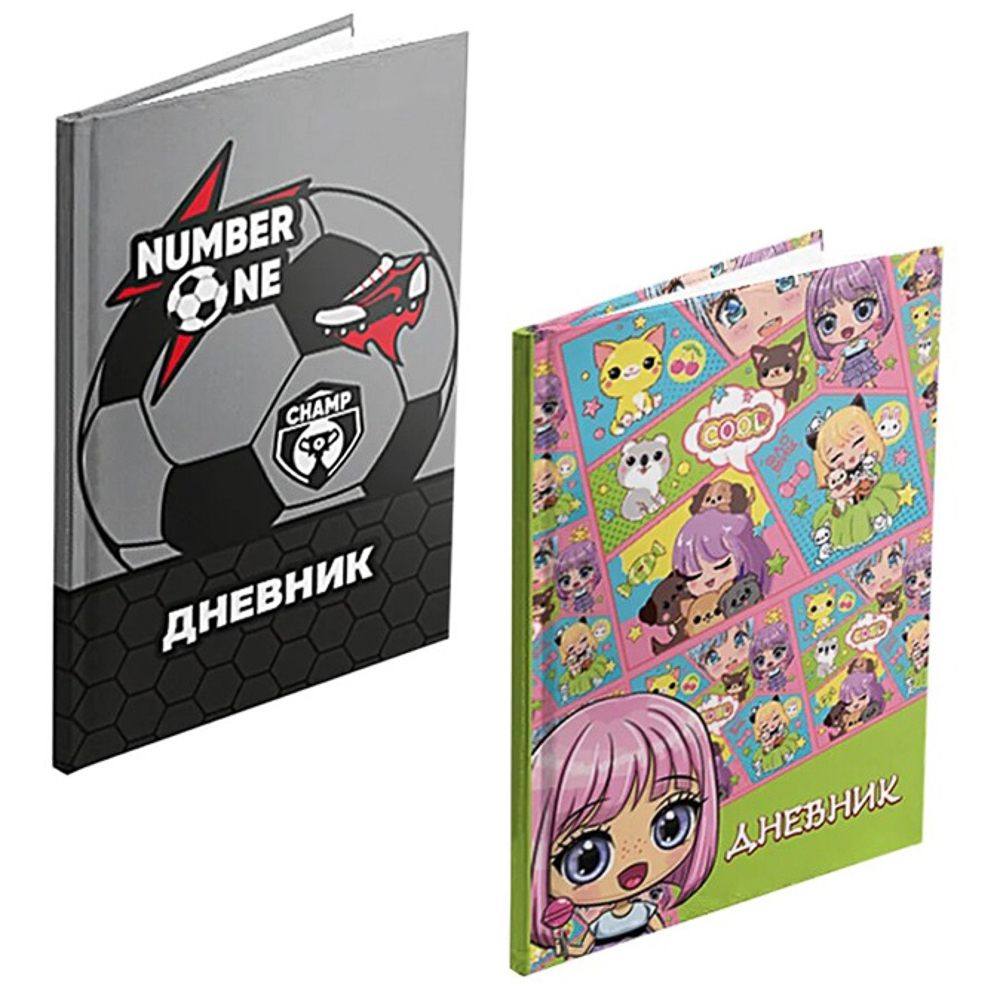 Намбер Ван Дневник школьный, твердая обложка 7БЦ, выборочный лак, 48 листов, арт.№ 564-059