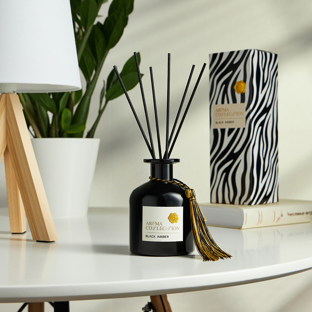 BY Аромадиффузор в декоративном флаконе, 230 мл, аромат (BLACK AMBER), арт.№ 412-145