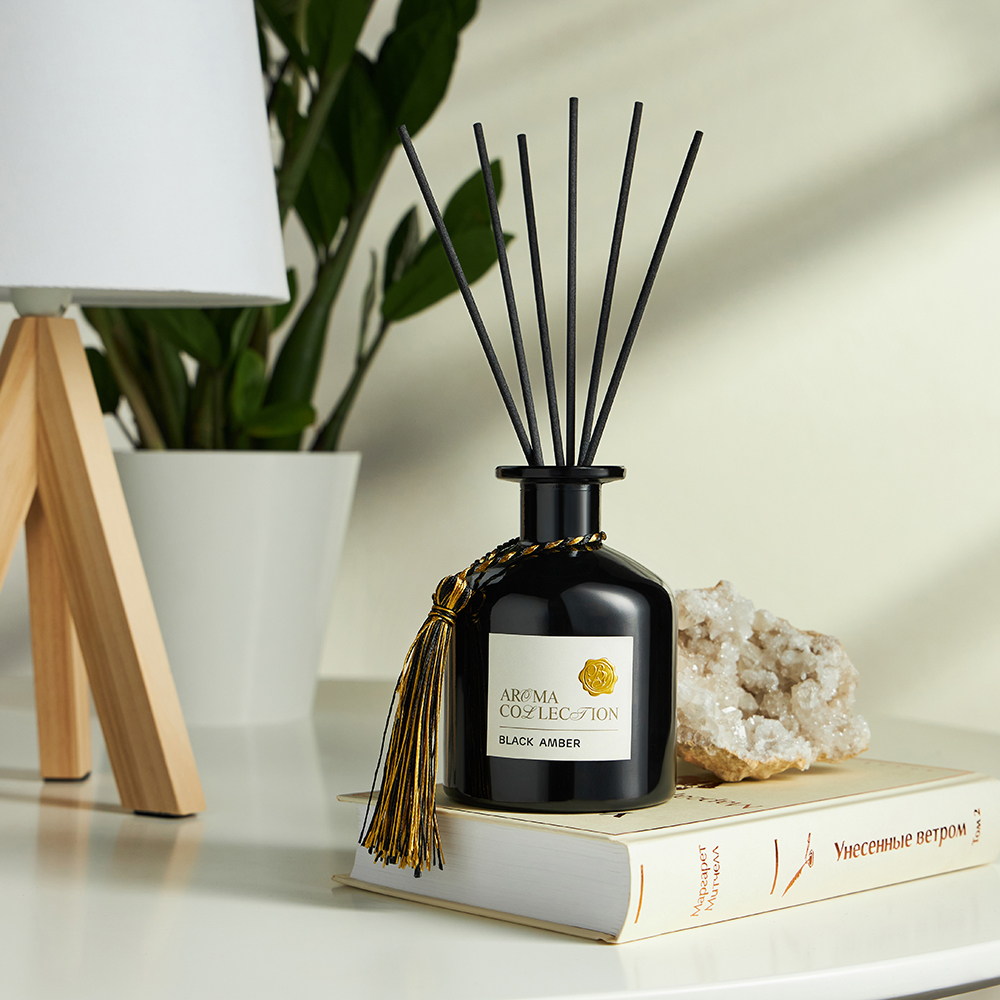 BY Аромадиффузор в декоративном флаконе, 230 мл, аромат (BLACK AMBER), арт.№ 412-145