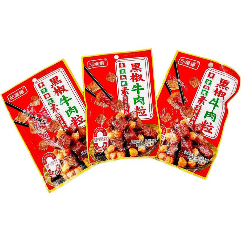 Мясо соевое Qiu Niangniang со вкусом говядины с перцем, 24.1 г., арт.№ 347-568